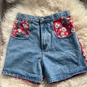 Vintage Floral Denim Women's Shorts